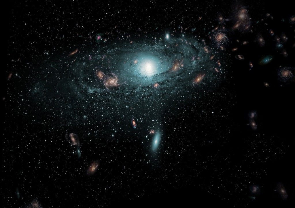 Yeni keşfedilen galaksilerin sanatçı canlandırması.