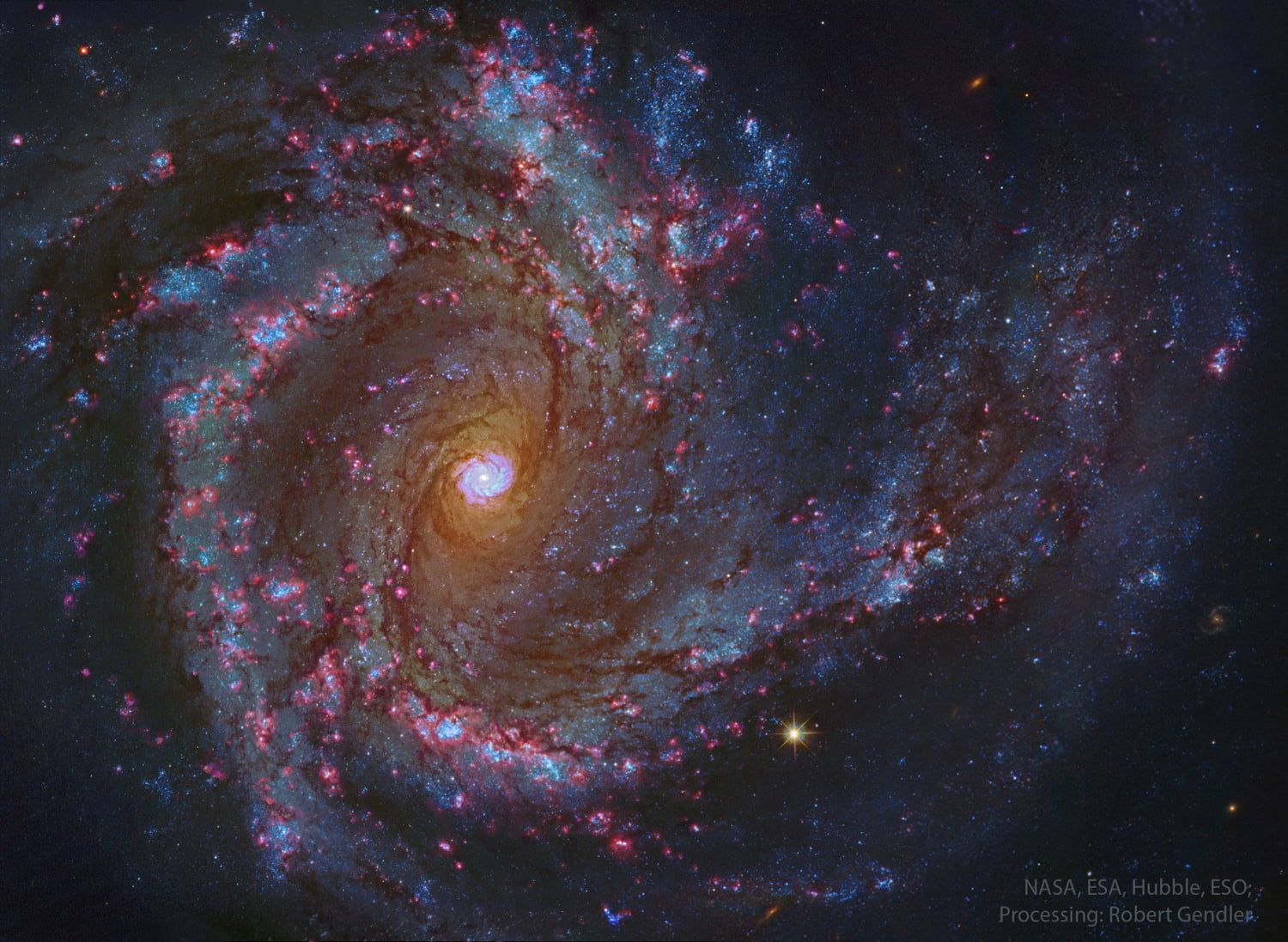 Spiral Galaksi M61'in Merkezinde | Uzaydan Haberler